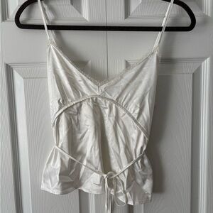 Zara Cream Lace-Trimmed Top